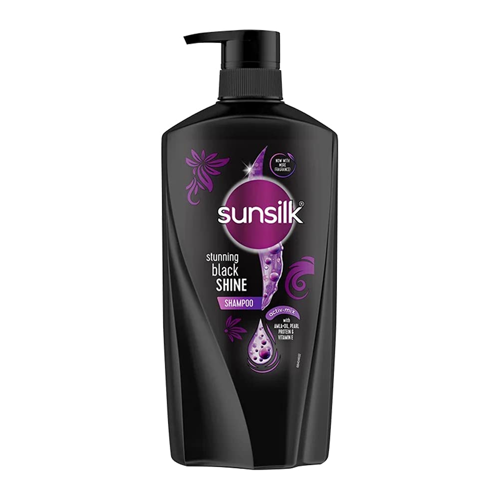 Sunsilk Stunning Black Shine Shampoo 650ml – enhances black hair with long-lasting shine